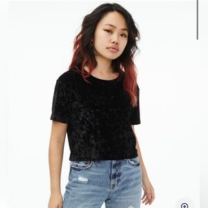 Aeropostale Velvet Black Boxy Crew T-Shirt